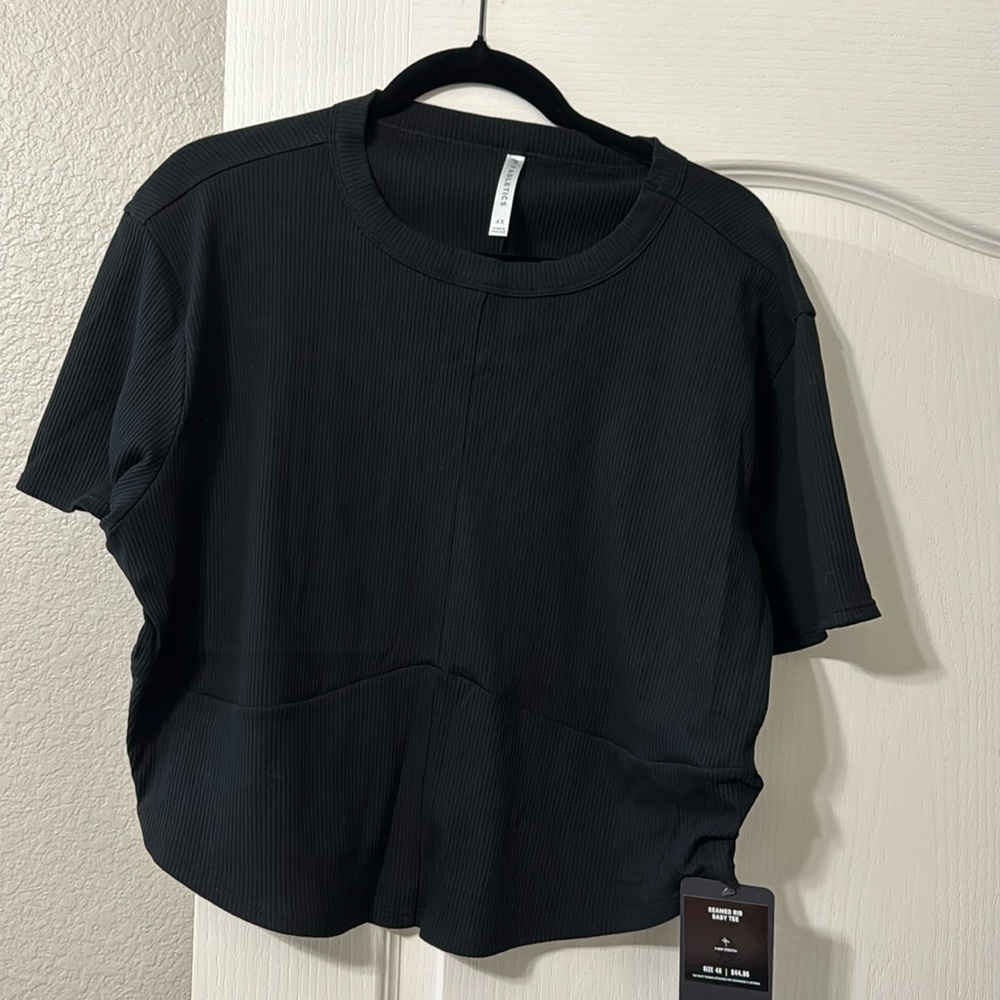 Fabletics 4X seamed rib baby tee NWT